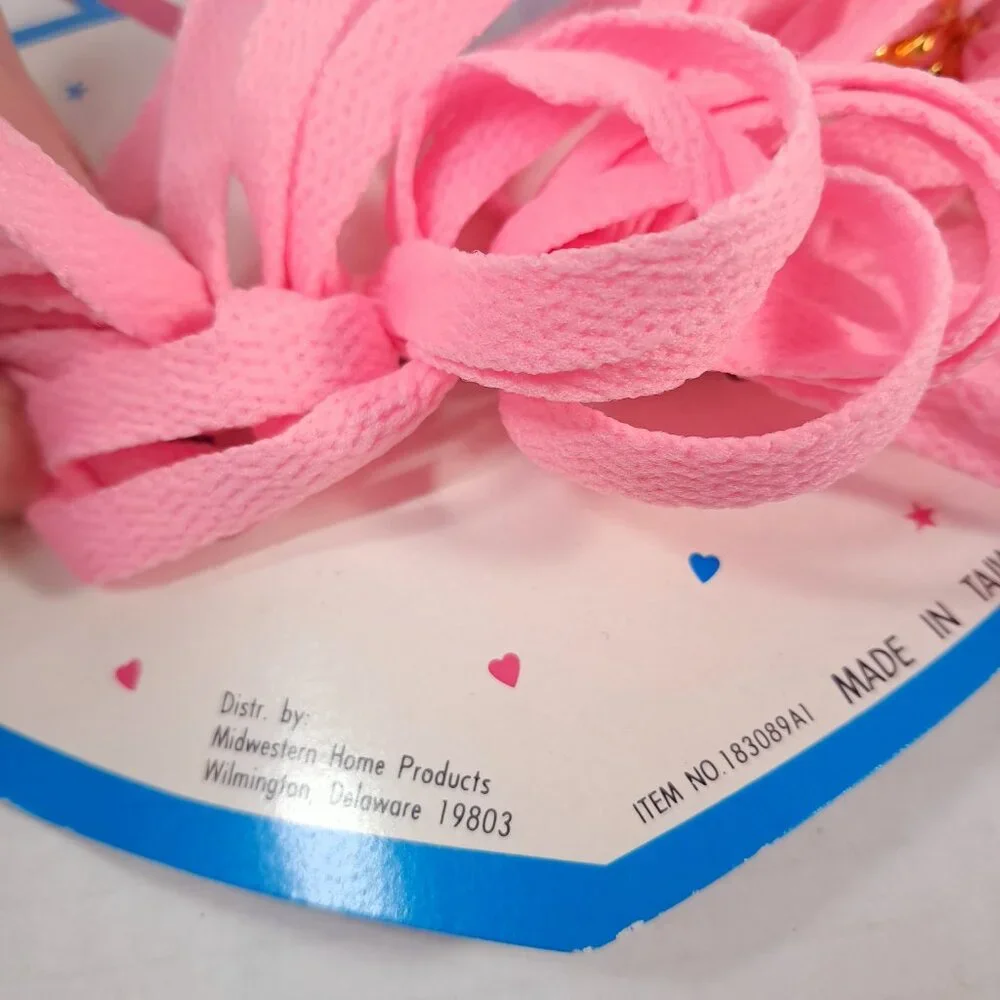 Vintage Midwestern Home Product Pony Hair Laces shoelaces pink barrette clip 90s